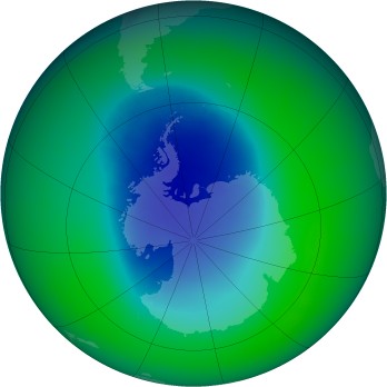 November 2009 monthly mean Antarctic ozone
